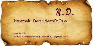 Mavrak Dezideráta névjegykártya